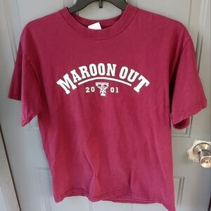 Men's Maroon Out Texas A&M Aggies T Shirt 2001 Size Large Unisex
